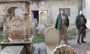 Cementerio cristiano de la aldea siria de Bakufa, tomada por el Estado islámico y posteriormente reconquistada. F.B.