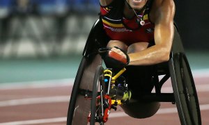 La atleta paralímpica Marieke Vervoort, en una carrera en Doha el año pasado. AFP