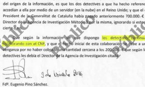 Último párrafo del escrito enviado por Eugenio Pino al juez De la Mata, para justificar la aparición de un 'pendrive' fantasma en el caso Pujol.