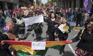 Treballadores de la llar a la manifestació de Barcelona