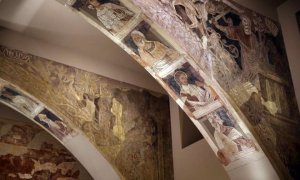 Pinturas murales reclamadas por el monasterio de Sijena, actualmente en el Museo de Lérida. EFE