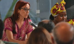 Helena Maleno durante una rueda de prensa en Madrid.- CAMINANDO FRONTERAS