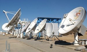Conjunto de antenas parabólicas del centro de control de satélites de Hispasat. EFE