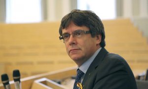 El expresidente catalán Carles Puigdemont antes de pronunciar una conferencia en la Universidad de Helsinki el viernes. /EFE