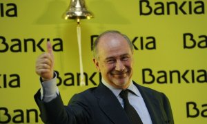 Rodrigo rato,en la salida a bolsa de Bankia. AFP