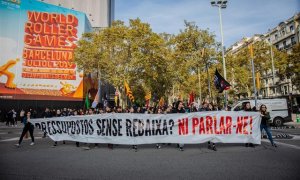 La manifestación de los estudiantes recorre las calles de Barcelona. /EUROPA PRESS