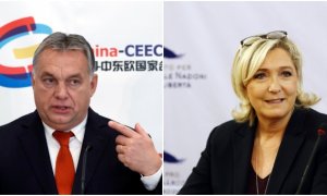 Orbán y Le Pen, en imágenes recientes. REUTERS