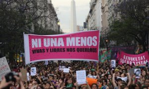 Marcha en Buenos Aires para reclamar que la Justicia no deje impune el crimen de Lucía Pérez. / MARINA GUILLÉN (EFE)