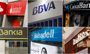 Oficinas de Banco Santander, BBVA, Caixabank, Bankia, Sabadell y Bankinter. EFE/REUTERS/E.P.