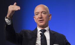 Foto de archivo del fundador de Amazon, Jeff Bezos, tomada el 19 de septiembre de 2018 | AFP/Jim Watson