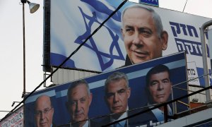 Campaña electoral. El primer ministro israelí, Benjamin Netanyahu, y Benny Gantz, líder del partido Azul y Blanco./Reuters