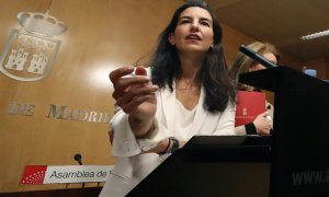 26/06/2019.- La candidata de Vox a la Presidencia de la Comunidad de Madrid, Rocío Monasterio, ha tendido este miércoles la mano a todos los partidos que pretendan llegar a un acuerdo de investidura durante el mes de julio en la región, durante una rueda