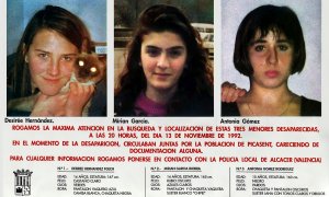 Cártel de búsqueda de las niñas de Alcàsser asesinadas en 1992.