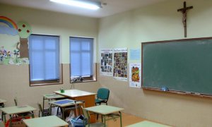 Aula vacía en un colegio religioso.- EFE