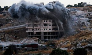 Una de las viviendas palestinas demolidas.- AFP