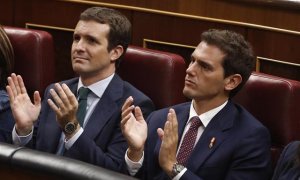 Pablo Casado y Albert Rivera en el Congreso de los DiputadosEDUARDO PARRA / EUROPA PRESS