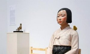 Detall de 'Statue of a girl of peace', dels artistes i activistes coreans Kim Eun-Sung i Kim Seo-Kyung. EF