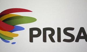 El logo de Prisa, en la reunión de su junta de accionistas de 2016. REUTERS/Andrea Comas