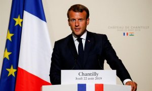 22/08/2019.- El presidente francés, Emmanuel Macron, este jueves. EFE/EPA/Pascal Rossignol
