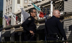 18/09/2019 - La policía vigila al lado de un hotel en San Diego, California / REUTERS (Mike Blake)