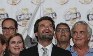 El líder de Chega,André Ventura, en la celebración de los resultados. EFE/EPA/ANTONIO COTRIM