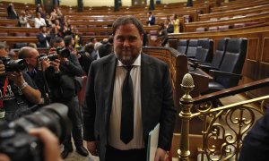 El líder de ERC, Oriol Junqueras, en el Congreso de los Diputados el pasado mes de mayo. / Europa Press