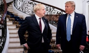 El primer ministro británico, Boris Johnson, y el presidente de EEUU, Donald Trump, tras un encuentro bilateral en el marco de la cumbre del G7 en Biarritz. REUTERS