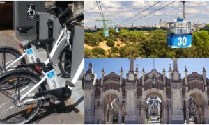 El servicio de BiciMAD, el teleférico y el cementerio de la Almudena de Madrid.