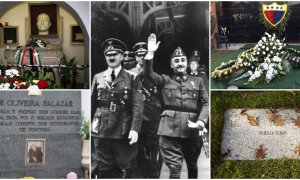 Diferentes tumbas de dictadores del s.XX y la famosa foto del encuentro entre Hitler y Franco.