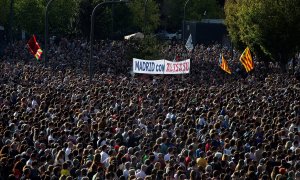 Movilización realizada el sábado 26 de octubre en Pamplona contra la sentencia del Tribunal Supremo por el caso Altsasu. EFE/Iñaki Porto