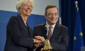 Cristina Lagarde y Mari Draghi. EFE/EPA/BERND KAMMERER / POOL