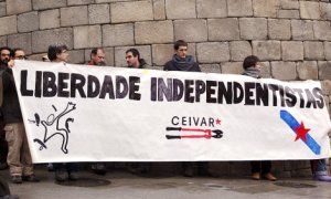 Imagen de archivo de una protesta por las detenciones de miembros de la organización independentista gallega Ceivar. EFE