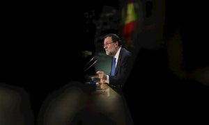 El expresidente del gobierno Mariano Rajoy, durante la presentación del libro 'Una España mejor', de Mariano Rajoy en la Fundación Rafael del Pino (Madrid). EFE/JuanJo Martín