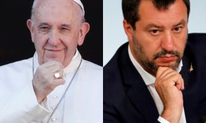 El papa Francisco y Matteo Salvini. REUTERS