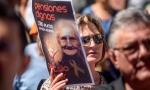 Imagen de archivo de una de las movilizaciones realizadas por el movimiento de pensionistas en Bilbao. EFE