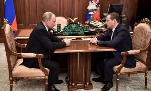 El presidente ruso, Vladimir Putin, con Dmitri Medvédev. - EFE