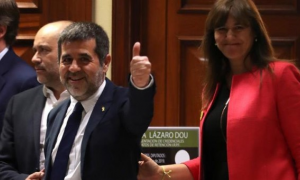 Jordi Sànchez i Laura Borràs al Congrés, el maig passat. EFE