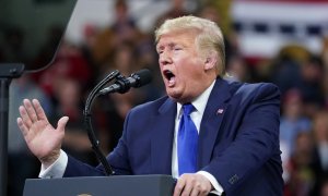 14/01/2020 - El presidente de los Estados Unidos, Donald Trump, habla durante un mitin de campaña en la Universidad de Wisconsin-Milwaukee. REUTERS / Kevin Lamarque