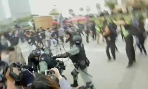 Batalla campal en Hong Kong tras una manifestación en apoyo a los uigures chinos