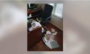 Destrozos en el despacho del abogado de Carles Puigdemont Gonzalo Boye. TWITTER DE GONZALO BOYE