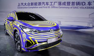 Un modelo de coche eléctrico de Volkswagen, fabricado en su planta de vehículos eléctricos en Shanghai, China. REUTERS / Aly Song