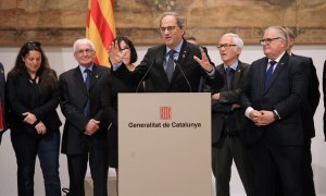 Torra, amb alcaldes de la Catalunya Nord al Palau de la Generalitat. GOVERN