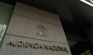 Entrada del edificio de la Audiencia Nacional, en Madrid. E.P.