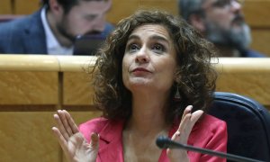 La ministra de Hacienda, María Jesús Montero, en el Senado