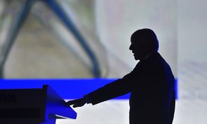 Francisco González, en su última junta de accionistas como presidente del BBVA, en Bilbao, en marzo de 2018. AFP/Ander Gillenea