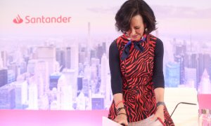 La presidenta del Banco Santander, Ana Botín, en la presentación de los resultados del ejercicio 2019. E.P./Eduardo Parra