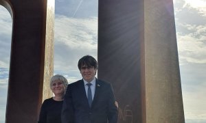 Carles Puigdemont i Clara Ponsatí, ja a Perpinyà. TWITTER