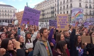 Manifestación feminista del Sindicato de Estudiantes en Madrid
