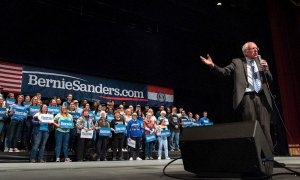 Bernie Sanders, durante un acto de campaña el pasado lunes en Saint Louis. - EFE