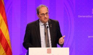 El president de la Generalitat, Quim Torra, compareix per explicar les noves mesures del coronavirus. Maria Belmez | ACN